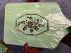 Vtg Art Deco Pearlized Green And Celluloid bakelite Vanity Dresser Set W Tray