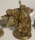 Vintage Set Of Solid Brass Angel Candlestick Holders Made In India