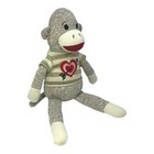 Dan Dee Sock Monkey Collectors Choice Red Heart With Arrow 21  Plush Stuffed Toy