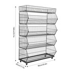 5 Tier Wire Grid Retail Display Shelf Merchandise Display Rack Stand 90 43 136cm