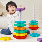 Baby Montessori Rainbow Rotating Tower Usa Stacking Educational Toy Kids Gift