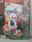 Bucilla Christmas Hugs Felt Stocking Kit 84589 Santa Pets Applique Beads 18  New