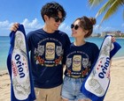 Orion Beer Towel Okinawa Japan Limited Souvenir Blue Made In Japan New