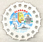 Vintage Alabama Souvenir Travel State Relief Plate Rocket Center Uss Vulcan