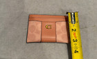 Coach Essential Credit Card Case Wallet Melon Pink Gold Logo New Open Box