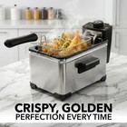 Ovente Electric Deep Fryer Fdm2201br 2l 1500w Silver Adjustable Temp
