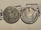 Costa Rica 2 X 5 Centavos 1865   1875 Ag 750 Km110 First   Last Date Rare Pair  