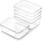 Clear Plastic Storage Bins 5 Pack X-small Organizer Containers For Fridge Pantry