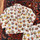 Vintage 1950s Risqu   Novelty Pajamas Set Pinup Cartoon Print Lounge Mcm Medium