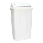 Mainstays 13 Gallon Trash Can  Plastic Swing Top Kitchen Trash Can  White