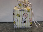 Charlie Brown   Snoopy On Yellow Cotton Fabric Handmade  Square Tissue Box Cover