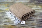 Thick Yoga Blanket Tan Beige Brown Mexican Blanket Large Bolster Prop Serape 