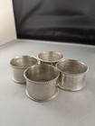 Vintage Intl Silver Co Napkin Ring Set Of  4 Silverplated 0644 s Beaded hammered