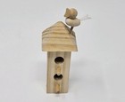 Box 4 Vtg Zims Unfinished Wood Miniature Birdhouse With Bird For Crafts Painting