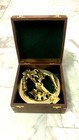 Round Antique Brass Sextant Navigation Nautical Marine Vintage W  Wooden Box