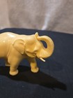 Vtg Elephant W  Trunk Up Figurine Hard Plastic Off White 5 5  X 3 5 