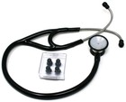 Cardiology Stethoscope Stainless Steel Dual Head Adult Black Tube Premium