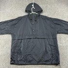 Vintage J Crew Jacket Mens Xlt Black Windbreaker Anorak Rain Coat Hooded 90s