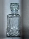 Vintage  Cut Leaded Crystal  Glass Whiskey Liquor Decanter   Square Stopper 9 