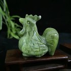 Chinese Carved Green Jade Rooster Feng Shui Figure Statue Sculpture