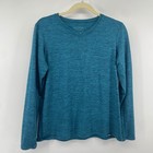 Patagonia Capilene Daily Baselayer Womens M Blue Heathered V-neck Long Sleeve