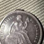 1877 Seated Liberty Silver Dime 10c With Reverse Side Elaborate Love Token