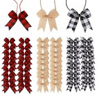 24 Pack 3 Inch Farmhouse Burlap   Buffalo 3 Inch Burlap black White red Black