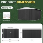 10x12 Ft Outdoor Storage Shed With Updated Frame Structure  white And Black