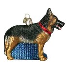Old World Christmas German Shepherd Dog Glass Ornament 12212 Free Box