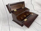 Vintage The Bombay Company Mahogany Wood Letter Box Desk Organizer Hinged Lid