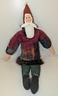 Handmade Primitive Santa Claus Doll Patchwork Fabric Cloth Mache Folk Art     17   