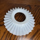 Antique Victorian White Milk Glass Ruffled Petticoat Oil Lamp Shade 8  Od