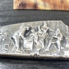 Vintage 1940s Tortoise Comb Silver Plated Village Scene Case 5 