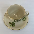 Lenox Holiday Cup And Saucer Set Ivory China Holly Berry Gold Trim
