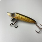 Vintage Heddon Baby Vamp Lure  Golden Shiner Glass Eyes   L-rig Hook