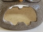 Vintage Owl Ashtray Incense Holder Ceramic Painted Mcm 5  Gray Gold Green Brown