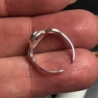 8913 Sterling Silver Pink Cz Adjustable Toe Cuff Ring Size 3 Infinity