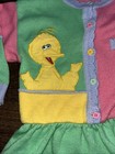 Vintage Sesame Street Big Bird Acrylic Knit Cardigan Dress 4t 80s 90s