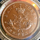      1857 Bank Of Upper Canada Queen Victoria One Canadian Penny Bank Token Km Tn3
