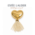 Estee Lauder Beautiful Golden Heart Solid Perfume Compact Pearl Tassel Nib Box