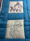 New   Baby Crib Quilt    under The Sea    Size 40 X 60     Hand Made  Cross Stitch