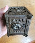 Antique Cast Iron Star Safe Coin Still Bank Footed Early 1900s No Knob