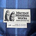 Marmot Aerobora Shirt Mens Large Blue Plaid Short Sleeve Button Up Outdoor New