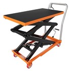       hydraulic Lift Table Cart 330lbs Capacity 50  Lifting Height Manual Double Lif