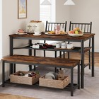     kitchen Table And 2 Chairs With Storage Bench Dining Table Set For 4 Dining Se
