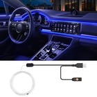 Usb Car Led Lights  Interior Car Lights Strip 7 Colors Ambient 118 Inches