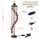 Turkish Mosaic Floor Lamp 11globes     83    Tall Handmade Lamp With Bulbs Included