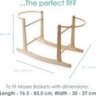 Clair De Lune Rocking Moses Basket Stand - Natural Wood   Safe   Stylish Baby Sl