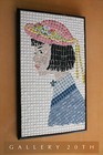 Charming  Mid Century Mosaic Girl Tile Orig Art  Atomic 50s 60s Young Woman Vtg