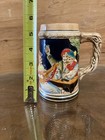 Vintage German Beer Stein Made In Germany Multicolored Relief Tavern Scene Mug